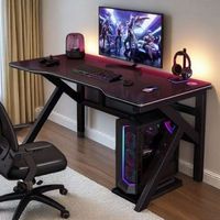 Escritorio para Computadora, Mesa para Deportes Electrónicos, para Oficina en Casa, Tablero de Densidad Media, Forma Rectangular, Diseño Personalizable