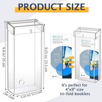Support mural en acrylique pour brochures d'extérieur, boîte à documentation avec couvercle, présentoir polyvalent pour dépliants, cartes, menus