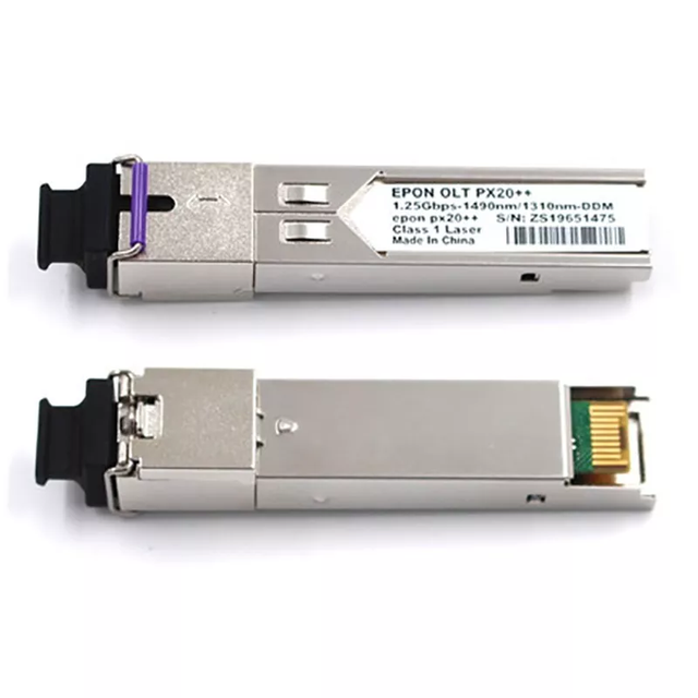 EPON OLT SFP 1490nm-TX/1310nm-RX 1.25G-TX/1.25G-RX Class PX20++ PX30+++ 20km DOM Simplex SC/APC SMF Optical Transceiver Module