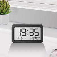 Réveil numérique avec affichage de la date et du jour de la semaine, horloge de table LCD