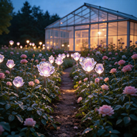 Lampe à piquet LED en forme de boule de cristal à facettes, lumière violette pour aménagement paysager, parfaite pour parcs, parterres de fleurs et allées.