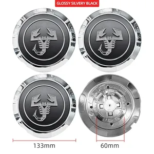 4 Pezzi Coprimozzo Auto 133mm con Emblema per <span class=keywords><strong>Fiat</strong></span> Abarth 500 Tipo FR <span class=keywords><strong>Panda</strong></span> Argo Freemont Viaggio Bravo Punto Doblo Pulse Stilo - Product Image 6