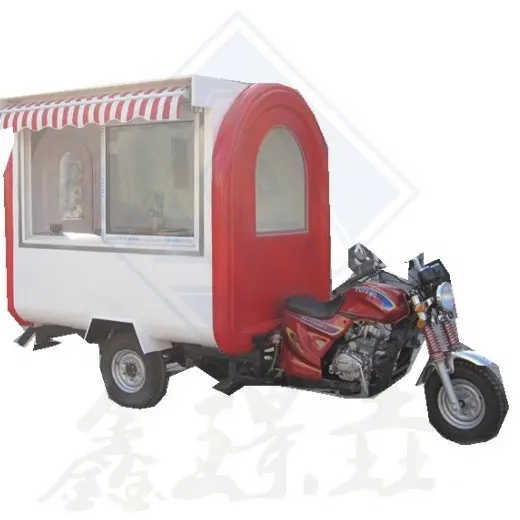 Sepeda motor Makanan roda tiga keranjang murah luar ruangan gerobak makanan seluler truk roda tiga makanan sepeda motor