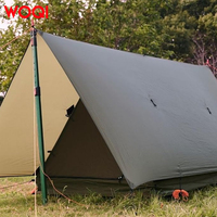 WOQI Grande tente de camping portable ultralégère Bâche Hamac Imperméable Pare-soleil Canopée Aluminium Acier Poteaux Nylon Extérieur