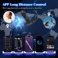 Masseur de prostate vibrant à commande par application, plug anal, double anneau pénien pour hommes, anneau vibrant télécommandé, anneau pénien en silicone pour retardateur d'éjaculation masculin
