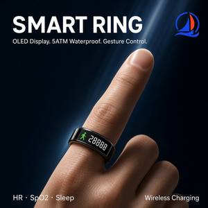 Anillo Inteligente con Pantalla OLED, Resistente al Agua 5ATM y Control por Gestos, Monitor de Ritmo Cardíaco y Sueño OEM con Carga Inalámbrica <span class=keywords><strong>para</strong></span> Venta al Por Mayor - Product Image 1