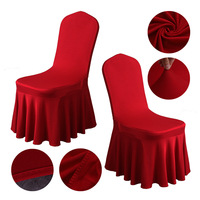 Housse de chaise extensible en mélange polyester spandex, durable, lavable, couleur personnalisée, style uni, pour cérémonie de mariage, banquet, événement