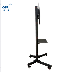 Support TV mobile universel moderne robuste à 2 niveaux pour téléviseurs de 32 à 70 pouces, chariot de sol réglable en hauteur - Product Image 3