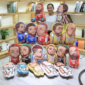 2024 figurines de basket-ball <span class=keywords><strong>NBA</strong></span> bonne qualité dessin animé coton lin taie d'oreiller taie d'oreiller oreillers en forme spéciale personnalisés - Product Image 1