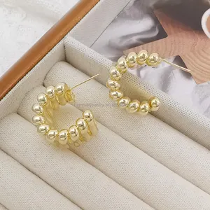 Women's Trendy 18K Gold Plated Brass Earrings Wholesales Irregular Design Jewelry For Party And Engagement For Fashion Girls