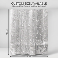 Rideau de douche Xin Shu 3D personnalisé, écologique, durable, imperméable, translucide gris argenté en PEVA pour salle de bain d'hôtel