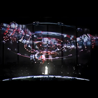 Écran holographique 3D de gaze de maille transparente projecteur immersif d'hologramme de 160 degrés fond de scène d'art numérique