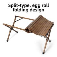 Table de camping pliante moderne en acier inoxydable et bois, hauteur réglable, pour repas en plein air, barbecue, plage et randonnée