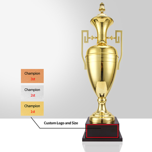 Hot Selling Golden Electroplated Trophy Custom Metal Crafts Handmade Sport and Game Competition Awards World Sport Cup Trophy
