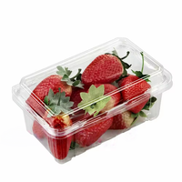 Barquette à fruits jetable ventilée recyclable avec couvercle à charnière |   Conteneur d'emballage en PET transparent de qualité alimentaire pour les raisins