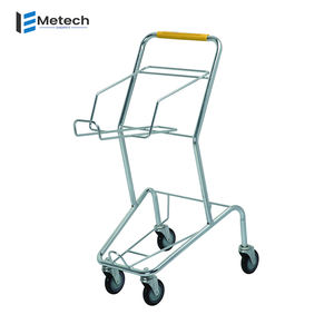 Franse Mesh Mand Winkelwagen 2-gelaagde Duurzame Stalen Metalen Kar Voor Gemakswinkel - Product Image 4