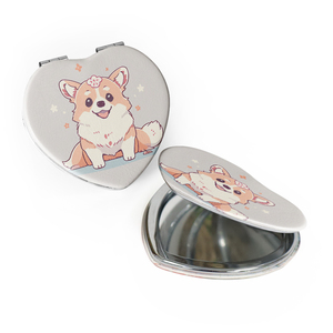 Viagem espelho personalizado mini bolso portátil maquiagem espelho dobrável rodada dupla maquiagem espelho