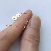 A1454 breloque mode remplie d'or 14 carats breloque ronde lettre initiale pour la fabrication permanente de bijoux bricolage