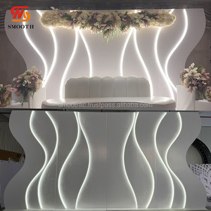 Telón de Fondo de Escenario LED de Acrílico Blanco para Decoración de Recepciones de Bodas en Hoteles de Lujo, Gran Venta - Product Image 2