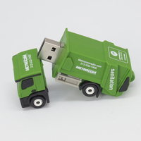 Clé USB en forme de figurine mignonne de camion de nettoyage en PVC, clé USB d'usine, clé USB 16 Go, clé USB de 128 Mo à 128 Go