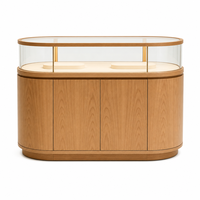 Vitrine à bijoux en métal noir mat avec verre ultra-transparent, vue à 360°, couleurs personnalisables pour les magasins de détail et la vente en gros