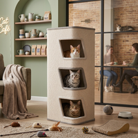 Lit pour chat de luxe en bois massif, minimaliste et moderne, lavable, chaud pour l'hiver, idéal pour chambre à coucher ou salon