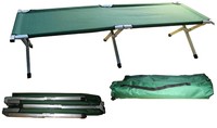 Lit de camp pliant portable léger avec cadre métallique, personnalisable avec logo, idéal pour le camping, les événements et les voyages
