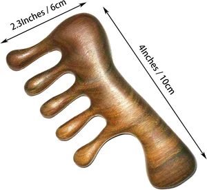 Herramienta Gua Sha de Madera Natural con <span class=keywords><strong>Mango</strong></span>, Peine Masajeador para Cabeza, Espalda, Cuello, Hombros y Piernas, Regalo para el Cuidado Personal - Product Image 2