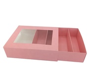 Boîtes à macarons roses personnalisées imprimées, pliables, avec couvercle coulissant, en papier recyclable, pour biscuits et aliments en conserve, conformes aux normes alimentaires