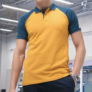 Camiseta Polo de Polialgodón, Tejido de Alta Densidad, Corte Ajustado, para Entrenamiento en Gimnasio, Absorbente de Sudor, Ventilada, Estilo Casual Elegante - Product Image 2