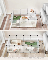 ZJH Parc pour petits animaux de style classique écologique à 20 panneaux, clôture pour usage intérieur/extérieur, enclos en plastique pour cochons d'Inde