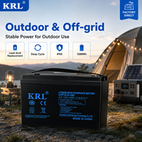 Batterie solide 12V 100Ah à décharge profonde, 3000+ cycles, 1280Wh, remplacement pour batteries au plomb KRL KRL21700