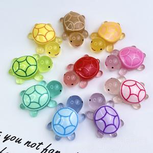 50Mm lumineux Mini tortue mignon gelée couleur Fluorescent bijoux accessoires acrylique charme - Product Image 2