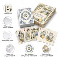 Cartes à jouer personnalisées Mallorca Citron Aquarelle Portrait Couple Jeu de poker Boîte de rangement Cadeau Service tout-en-un