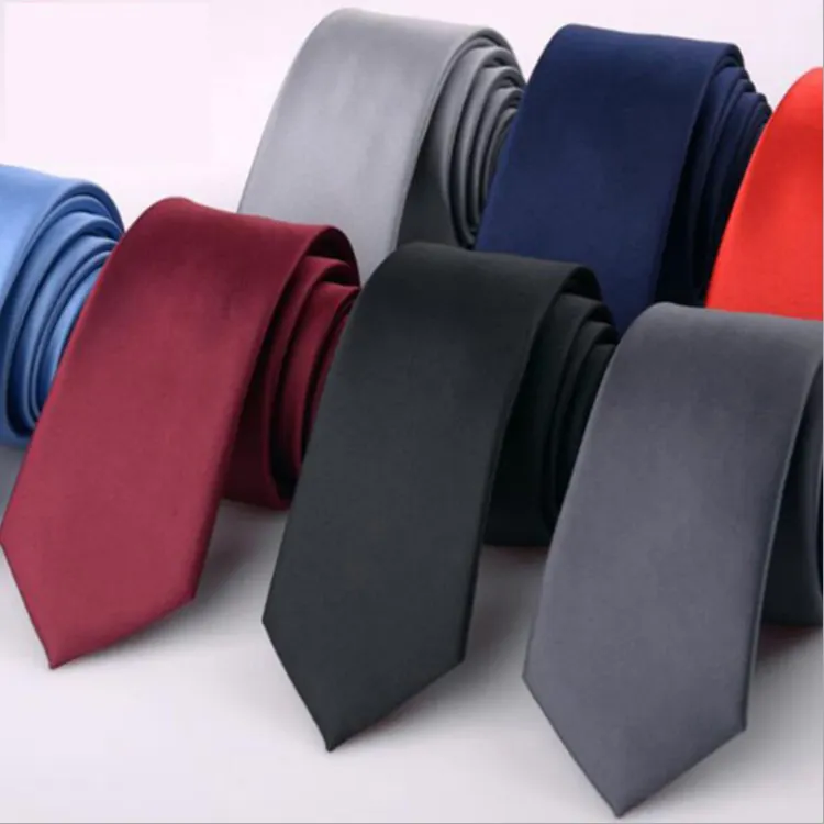 Wholesale Classic Popular Plain Ties Men Custom Polyester Woven Solid Color Neckties