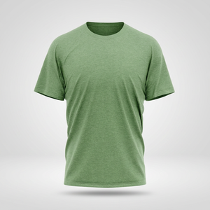 Camiseta de Algodón Verde para Hombre, Manga Corta, Cuello Redondo, Corte Regular, Color Sólido Informal, Tejido de Punto Jersey, Diseño Liso - Product Image 3
