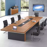 Table de conférence multi-personnes pour salle de réunion, combinaison simple et moderne de bureau et de chaises, table rectangulaire de formation