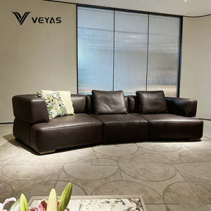 Canapé moderne indien sur mesure, fournisseur et producteur, canapé d'appoint en cuir nubuck de luxe accessible de haute qualité, dossier souple - Product Image 4