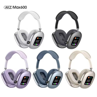 Headphone Lipat Nirkabel Berkualitas Tinggi Akz Max600 Dengan Layar Sentuh BT Stereo Bass Overhead Gaming TWS HIFI Musik