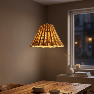 Lámpara Colgante de Ratán Tejida a Mano CANE LAMP, Lámpara de Techo LED Cálida, Lámpara Colgante para Cafetería, Restaurante o Casa de Campo - Product Image 3