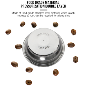 1 pièce Bol à café double couche en acier inoxydable de 58 mm pour 2 tasses, <span class=keywords><strong>accessoire</strong></span> pour <span class=keywords><strong>machine</strong></span> à café, outil à café sans pression - Product Image 5