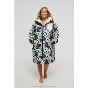 Poncho de Surf Impermeable Turco, <span class=keywords><strong>Toalla</strong></span> de Cambio con Capucha, Bolsillo Delantero, Forro Polar Sherpa Grueso de Secado Rápido para Surf, <span class=keywords><strong>Playa</strong></span> y Piscina - Product Image 1