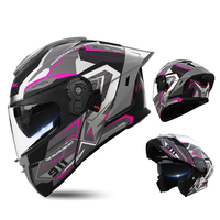 Casque de moto convertible 2 en 1, intégral et ouvert, coque ABS, multi-tailles, avec visière solaire, doublure amovible et respirante