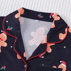 Nouvelle mode délicate et confortable noël pain d'épice <span class=keywords><strong>homme</strong></span> à manches courtes shorts pyjamas <span class=keywords><strong>costume</strong></span> pour femmes formel - Product Image 2