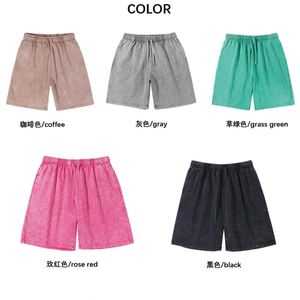 Shorts unisexes en coton lourd 260G, lavés, personnalisables, fabriqués par le fabricant, style vintage, pour l'été, effet délavé à l'acide pour hommes - Product Image 2