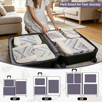 Lot de 4 cubes de rangement de voyage personnalisables avec fermeture éclair pour une compression optimale, adaptés aux bagages 40 % plus volumineux