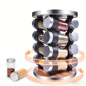 Herb Spice Tools Stainless Steel <strong>Kitchen</strong> Bamboo Magnetic Spice Rack Organizer for Refrigerator Cabinet Tier Spice Countertop - Product Image 3