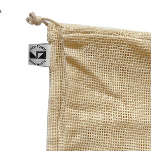 Tái Sử Dụng Bông Sản Xuất Dây Kéo Lưới Túi Với Logo Tùy Chỉnh - Product Image 5