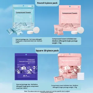 Pour <span class=keywords><strong>Amazon</strong></span> exclusif serviettes jetables compressées pour le visage emballage de bonbons 6 pièces produit transfrontalier en gros non tissé - Product Image 2