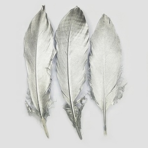 Plumes d'oie dorées en gros pour le bricolage, 17-22 cm, motif teint pour décorations de chapeaux - Product Image 3